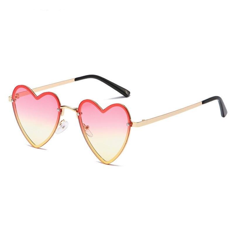 OEC CPO Ladies Heart Shaped Rimless Sunglasses Women Fashion Sun Glasses Female Trending Frameless Eyeglasses UV400 Eyewear